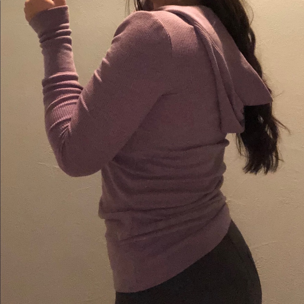 Purple hooded American Eagle long-sleeve